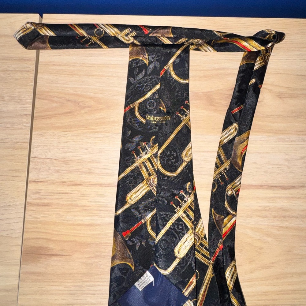 Vintage Silk Trumpet Tie | Ambassador | Music / Jazz